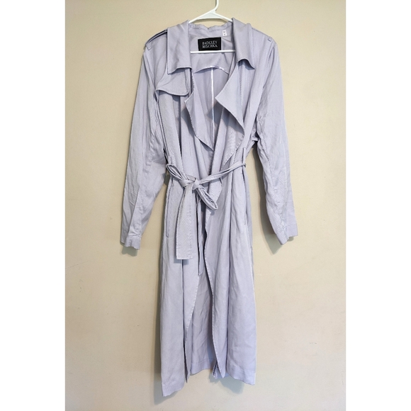 Badgley Mischka Angelina Trench Coat in Lavender Size XL - Picture 4 of 10
